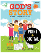 GOD'S STORY BIBLE COLORING BOOK (COMBO)