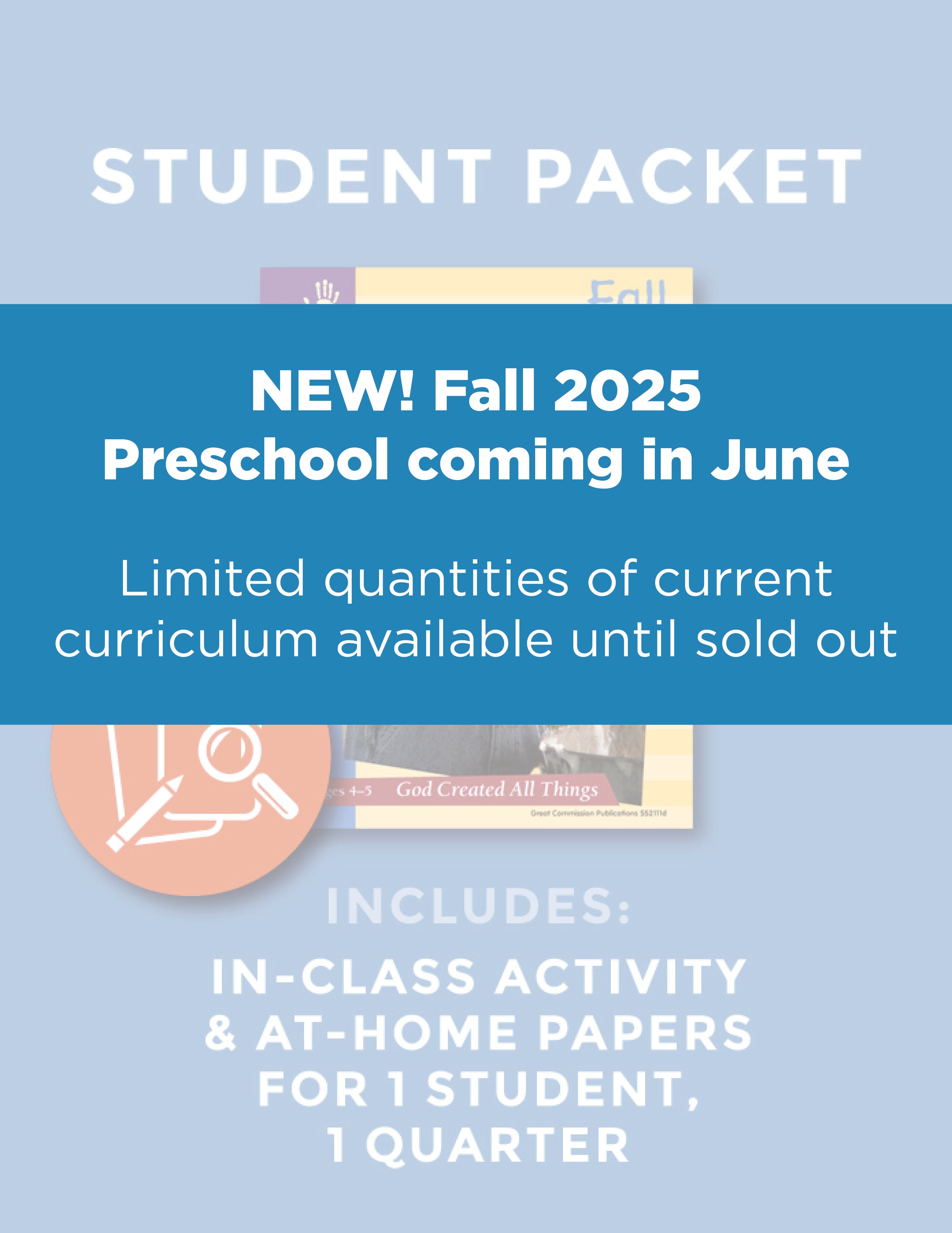 Preschool God Created All Things Student Pack