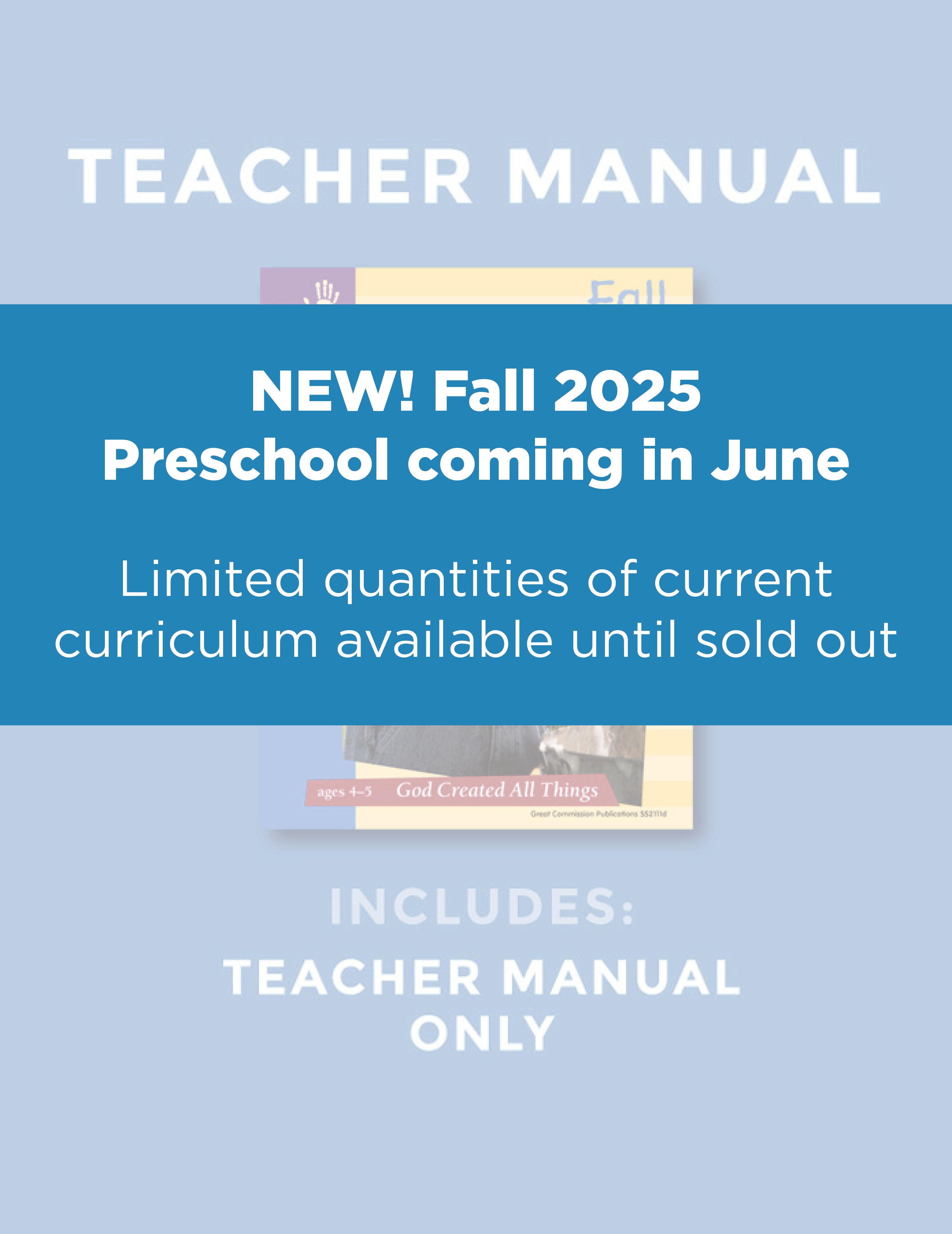 Preschool God Created All Things Teacher Manual