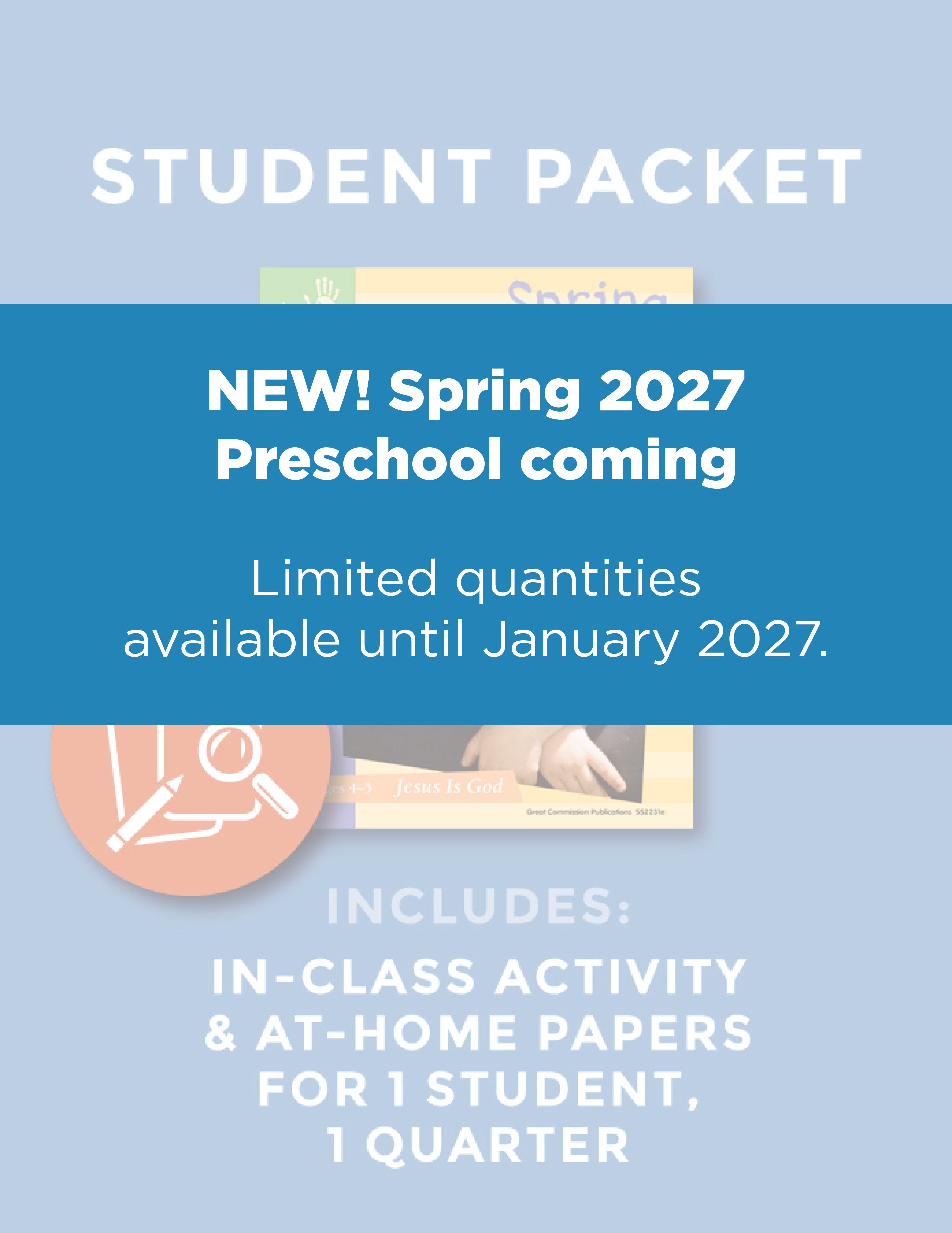 Preschool Jesus Is God Student Pack